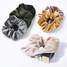 Load image into Gallery viewer, Velvet Scrunchies With Zipper Pocket
