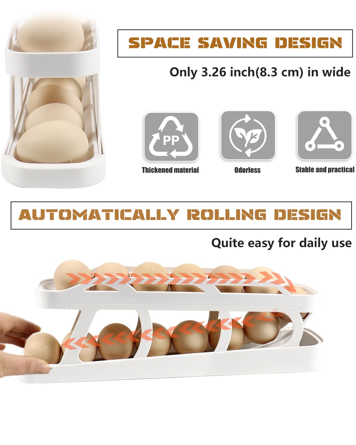 DOUBLE LAYER ROLL-DOWN EGG DISPENSER